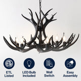 Mist Southwestern Bohemian Resin/Seeded Glass Faux Antler LED Vanity Light