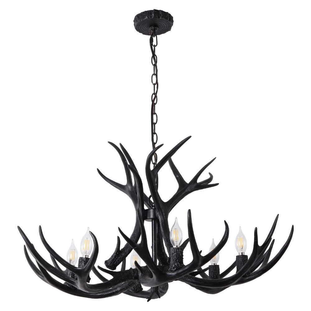 Mist Southwestern Bohemian Resin/Seeded Glass Faux Antler LED Vanity Light