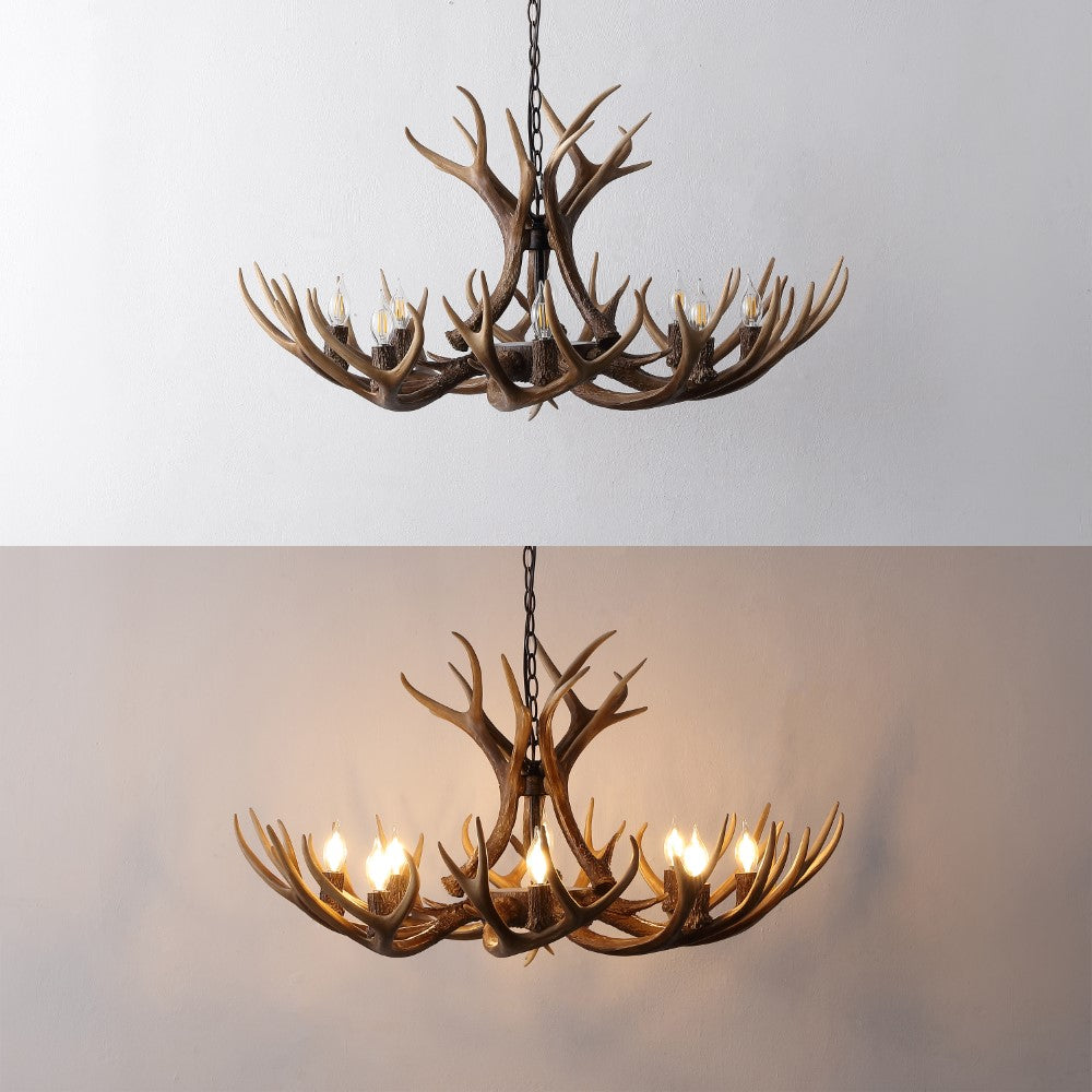 Mist Southwestern Bohemian Resin/Seeded Glass Faux Antler LED Vanity Light