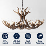 Mist Southwestern Bohemian Resin/Seeded Glass Faux Antler LED Vanity Light