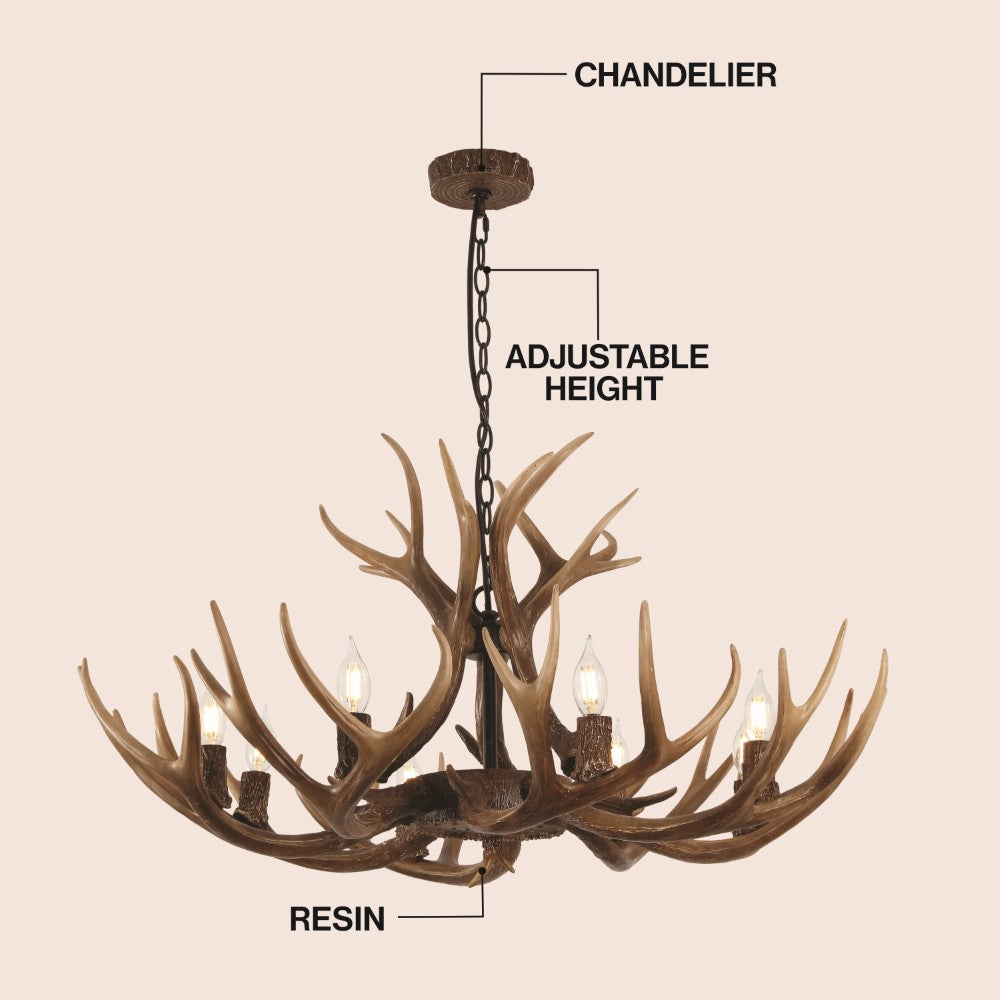Mist Southwestern Bohemian Resin/Seeded Glass Faux Antler LED Vanity Light