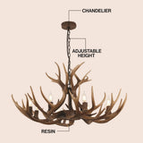Mist Southwestern Bohemian Resin/Seeded Glass Faux Antler LED Vanity Light