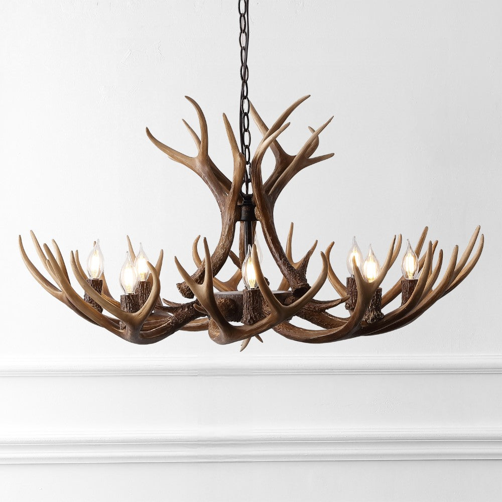 Mist Southwestern Bohemian Resin/Seeded Glass Faux Antler LED Vanity Light