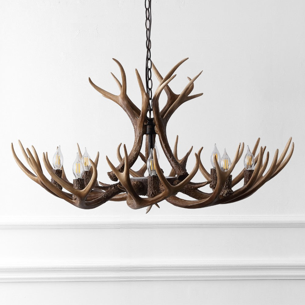Mist Southwestern Bohemian Resin/Seeded Glass Faux Antler LED Vanity Light