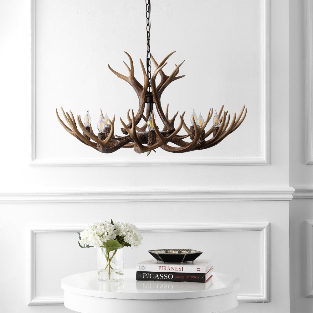 Mist Southwestern Bohemian Resin/Seeded Glass Faux Antler LED Vanity Light