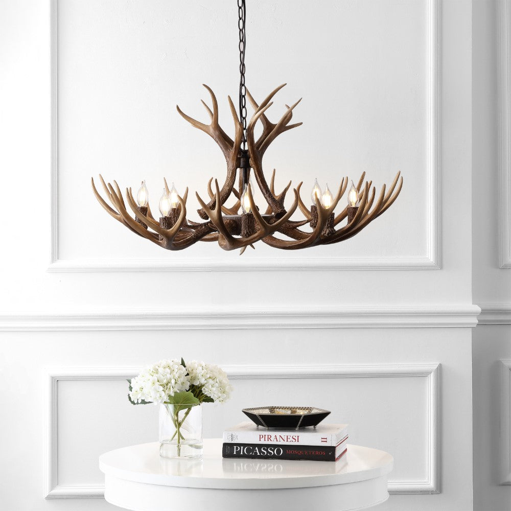 Mist Southwestern Bohemian Resin/Seeded Glass Faux Antler LED Vanity Light