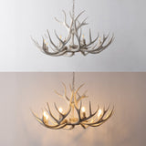Azure Rustic Farmhouse Adjustable Resin Antler LED Chandelier
