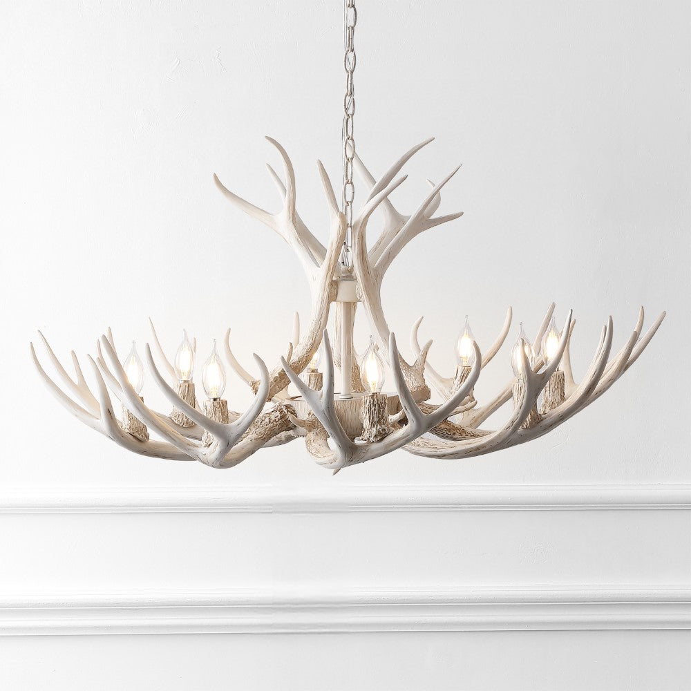 Azure Rustic Farmhouse Adjustable Resin Antler LED Chandelier