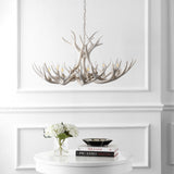 Azure Rustic Farmhouse Adjustable Resin Antler LED Chandelier