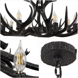 Azure Rustic Farmhouse Adjustable Resin Antler LED Chandelier
