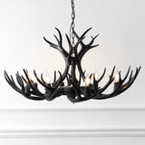 Azure Rustic Farmhouse Adjustable Resin Antler LED Chandelier