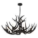 Azure Rustic Farmhouse Adjustable Resin Antler LED Chandelier