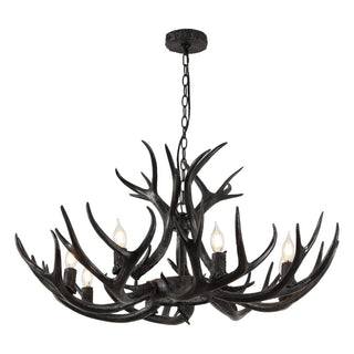 Azure Rustic Farmhouse Adjustable Resin Antler LED Chandelier