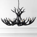 Azure Rustic Farmhouse Adjustable Resin Antler LED Chandelier