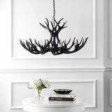 Azure Rustic Farmhouse Adjustable Resin Antler LED Chandelier