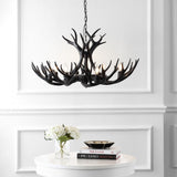 Azure Rustic Farmhouse Adjustable Resin Antler LED Chandelier