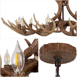 Azure Rustic Farmhouse Adjustable Resin Antler LED Chandelier