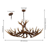 Azure Rustic Farmhouse Adjustable Resin Antler LED Chandelier