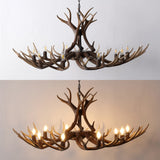 Azure Rustic Farmhouse Adjustable Resin Antler LED Chandelier