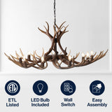 Azure Rustic Farmhouse Adjustable Resin Antler LED Chandelier