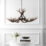 Azure Rustic Farmhouse Adjustable Resin Antler LED Chandelier