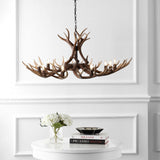 Azure Rustic Farmhouse Adjustable Resin Antler LED Chandelier