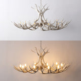 Azure Rustic Farmhouse Adjustable Resin Antler LED Chandelier