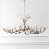 Azure Rustic Farmhouse Adjustable Resin Antler LED Chandelier