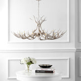 Azure Rustic Farmhouse Adjustable Resin Antler LED Chandelier