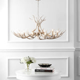 Azure Rustic Farmhouse Adjustable Resin Antler LED Chandelier