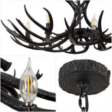 Azure Rustic Farmhouse Adjustable Resin Antler LED Chandelier