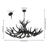 Azure Rustic Farmhouse Adjustable Resin Antler LED Chandelier