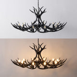 Azure Rustic Farmhouse Adjustable Resin Antler LED Chandelier