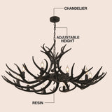 Azure Rustic Farmhouse Adjustable Resin Antler LED Chandelier