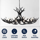 Azure Rustic Farmhouse Adjustable Resin Antler LED Chandelier