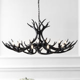Azure Rustic Farmhouse Adjustable Resin Antler LED Chandelier