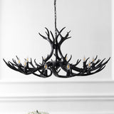 Azure Rustic Farmhouse Adjustable Resin Antler LED Chandelier