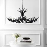 Azure Rustic Farmhouse Adjustable Resin Antler LED Chandelier