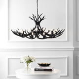 Azure Rustic Farmhouse Adjustable Resin Antler LED Chandelier