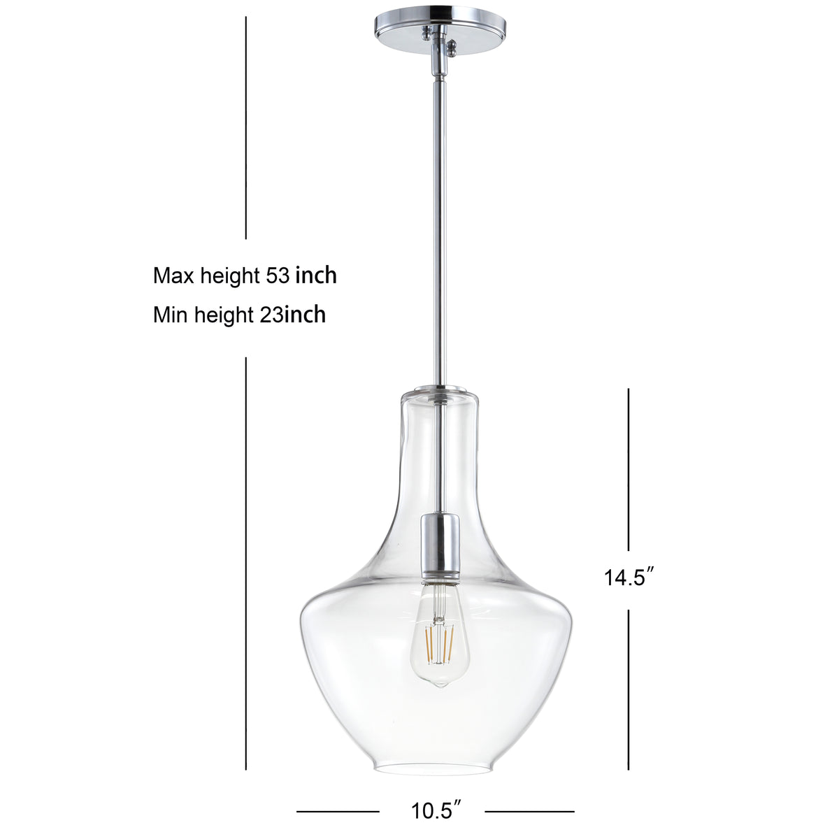 Nile Glass/Metal LED Pendant