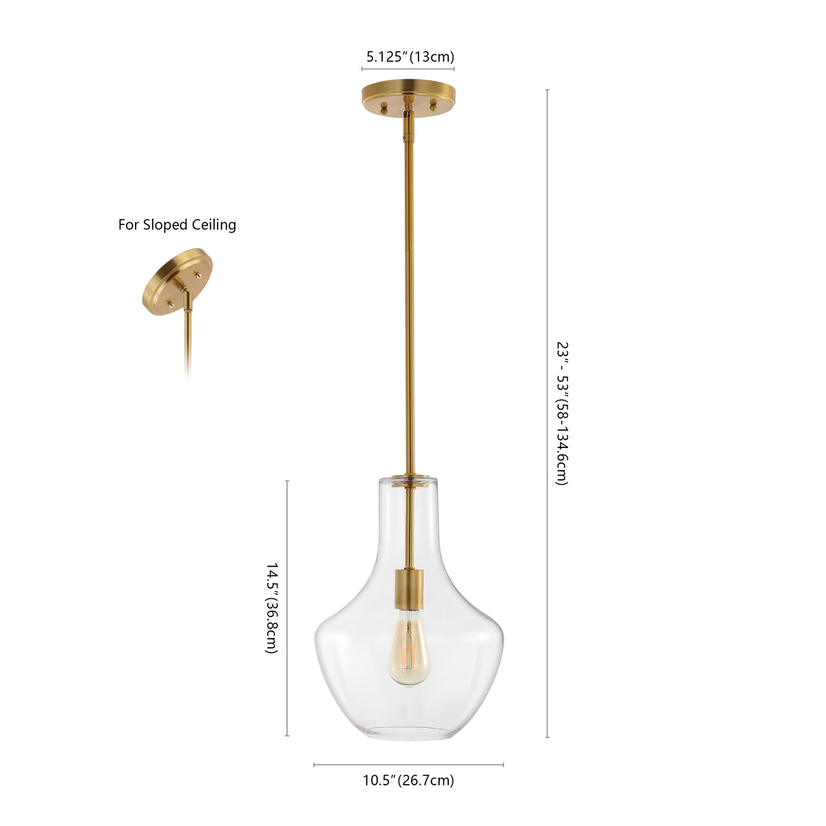 Nile Glass/Metal LED Pendant
