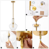 Nile Glass/Metal LED Pendant