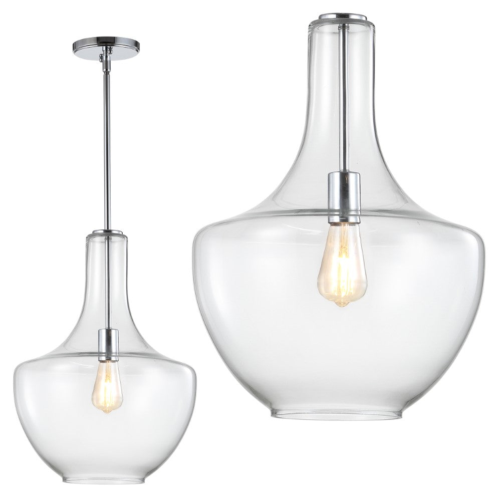 Nile Glass/Metal LED Pendant