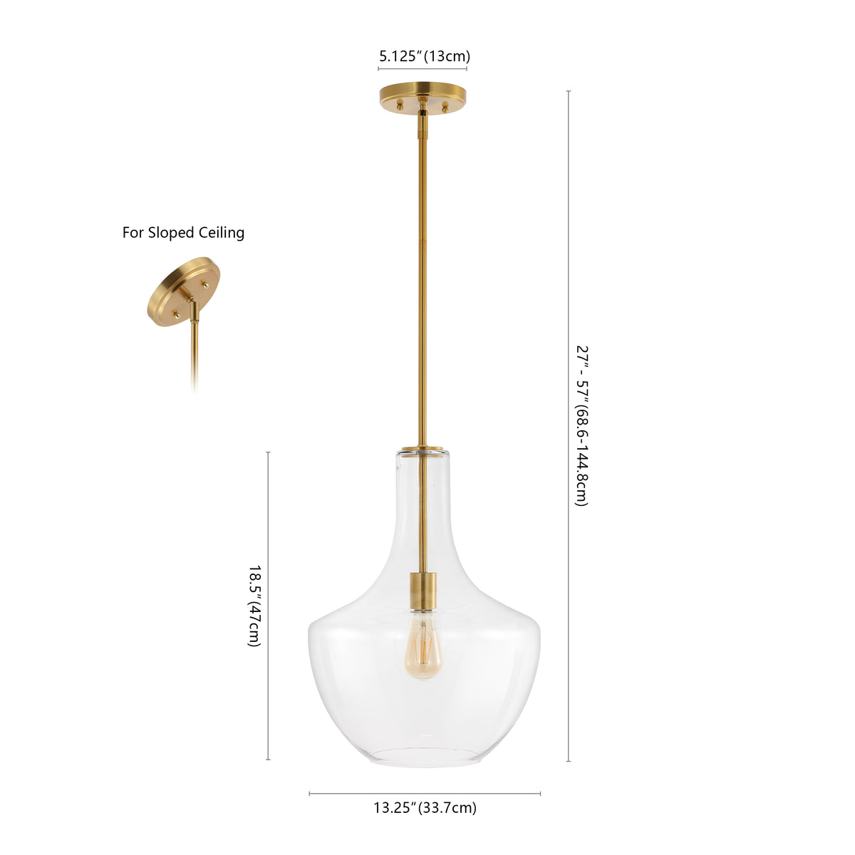 Nile Glass/Metal LED Pendant