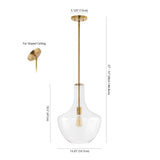 Nile Glass/Metal LED Pendant