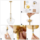 Nile Glass/Metal LED Pendant