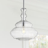 Volga 13.37" Glass/Metal LED Pendant