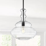 Volga 13.37" Glass/Metal LED Pendant