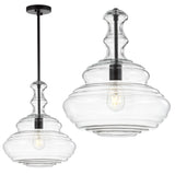 Volga 13.37" Glass/Metal LED Pendant