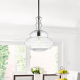 Volga 13.37" Glass/Metal LED Pendant
